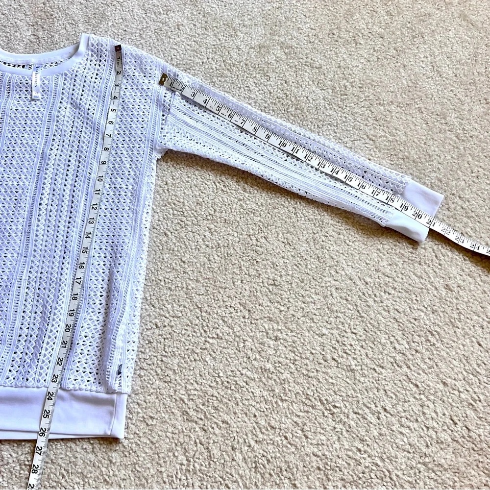 FABLETICS Sophie Crocheted Open Knit Long Sleeve Sweater—SZ. XS